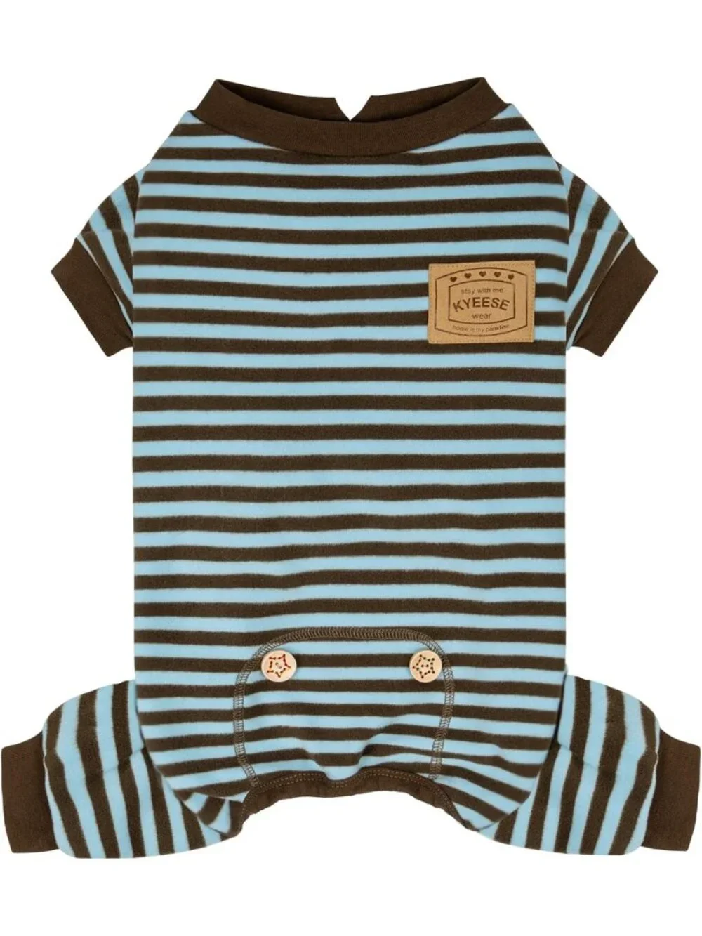 Cozy Blue Striped Dog Pajamas, Comfy 4-Legged Onesie Sleepwear for Small Pets